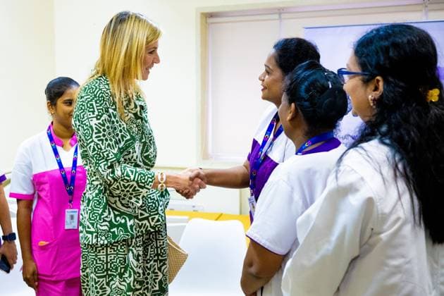 Mumbai, The Netherlands, 2026-06-23 11:44:47 MUMBAI, 23-06-2026, Her Majesty Queen Maxima visits the Republic of India from Tuesday 23 to Thursday 25 June at the invitation of the Government of India as Special Advocate of the UN Secretary-General for Financial Health (UNSGSA) PHOTO: NLBeeld Credit: NL Beeld Patrick van Emst  Copyright: xx x