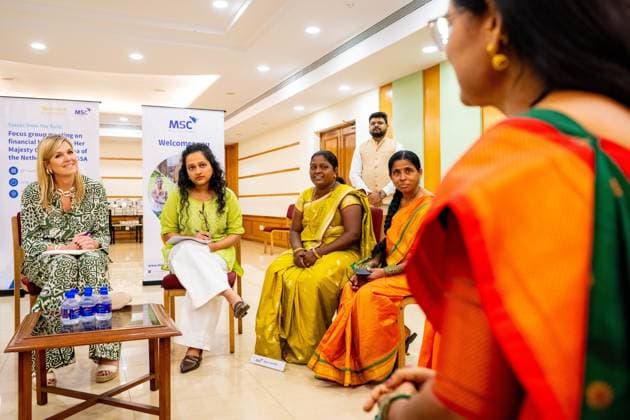 Mumbai, The Netherlands, 2026-06-23 12:02:21 MUMBAI, 23-06-2026, Her Majesty Queen Maxima visits the Republic of India from Tuesday 23 to Thursday 25 June at the invitation of the Government of India as Special Advocate of the UN Secretary-General for Financial Health (UNSGSA) PHOTO: NLBeeld Credit: NL Beeld Patrick van Emst  Copyright: xx x