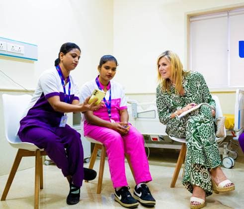 Mumbai, The Netherlands, 2026-06-23 11:33:19 MUMBAI, 23-06-2026, Her Majesty Queen Maxima visits the Republic of India from Tuesday 23 to Thursday 25 June at the invitation of the Government of India as Special Advocate of the UN Secretary-General for Financial Health (UNSGSA) PHOTO: NLBeeld Credit: NL Beeld Patrick van Emst  Copyright: xx x