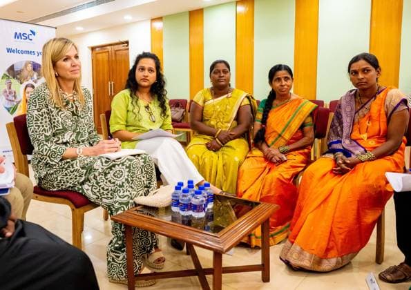 Mumbai, The Netherlands, 2026-06-23 12:05:29 MUMBAI, 23-06-2026, Her Majesty Queen Maxima visits the Republic of India from Tuesday 23 to Thursday 25 June at the invitation of the Government of India as Special Advocate of the UN Secretary-General for Financial Health (UNSGSA) PHOTO: NLBeeld Credit: NL Beeld Patrick van Emst  Copyright: xx x