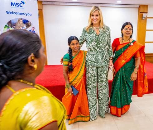 Mumbai, The Netherlands, 2026-06-23 12:54:17 MUMBAI, 23-06-2026, Her Majesty Queen Maxima visits the Republic of India from Tuesday 23 to Thursday 25 June at the invitation of the Government of India as Special Advocate of the UN Secretary-General for Financial Health (UNSGSA) PHOTO: NLBeeld Credit: NL Beeld Patrick van Emst  Copyright: xx x