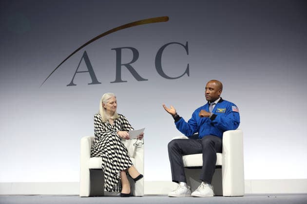 Astronaut Victor Glover in conversation with Baroness Philippa Stroud at the Alliance for Responsible Citizenship Conference 2026. Image Licensed to Parsons Media. 23 06 2026. London, United Kingdom. The Alliance for Responsible Citizenship Conference 2026. Olympia London.  Copyright: xRyanxJenkinsonx xParsonsxMediax PAR-9215-0007