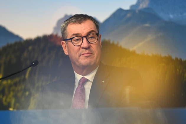 Markus SOEDER (Ministerpraesident Bayern und CSU Vorsitzender), Einzelbild,angeschnittenes Einzelmotiv,Portraet,Portrait,Porträt. Pressekonferenz der Bayerischen Staatsregierung nach Kabinettssitzung am 23.06.2026 im Prinz Carl Palais in Muenchen. *** Markus SOEDER, Minister-President of Bavaria and CSU Chairman, single image, cropped shot, portrait, press conference of the Bavarian State Government following a cabinet meeting on June 23, 2026, at the Prinz Carl Palais in Munich,detected_source_language
