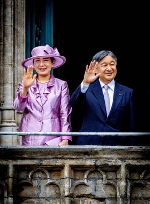23-06-2026 Belgium Japanese Emperor Naruhito and Empress Masako pose pictured at the official welcoming ceremony at the Place des Palais Paleizenplein, in Brussels, during the official state visit of the Japanese Emperor and Empress to Belgium. Â  Copyright: xPPEx