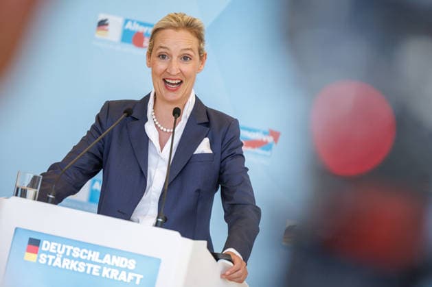 Statement AfD Alice Weidel (AfD), bei einem Statement der AfD am 23.06.26 in Berlin. Berlin Berlin Deutschland Reichstag *** Statement by AfDs Alice Weidel, during an AfD press conference on June 23, 2026, in Berlin, Berlin, Berlin, Germany, at the Reichstag,detected_source_language