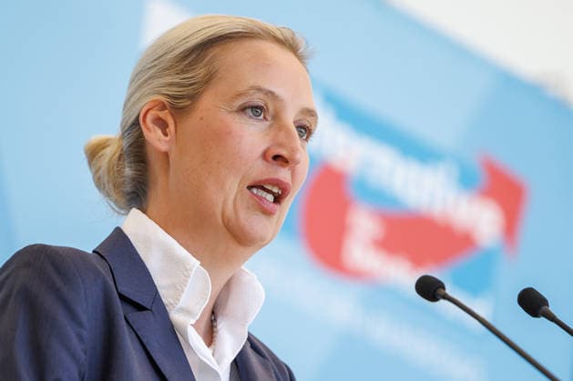 Statement AfD Alice Weidel (AfD), bei einem Statement der AfD am 23.06.26 in Berlin. Berlin Berlin Deutschland Reichstag *** Statement by AfDs Alice Weidel, during an AfD press conference on June 23, 2026, in Berlin, Berlin, Berlin, Germany, at the Reichstag,detected_source_language