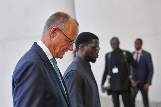 Berlin, Deutschland, 23.06.2026: Bundeskanzleramt: Empfang des Präsidenten Senegals: Bundeskanzler Friedrich Merz (CDU) und Bassirou Diomaye Faye *** Berlin, Germany, June 23, 2026; Federal Chancellery Copyright: xdtsxNachrichtenagenturx dts_124573