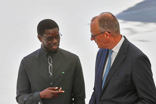 Berlin, Deutschland, 23.06.2026: Bundeskanzleramt: Empfang des Präsidenten Senegals: Bassirou Diomaye Faye und Bundeskanzler Friedrich Merz (CDU) *** Berlin, Germany, June 23, 2026 Federal Chancellery Reception for Senegalese President Bassirou Diomaye Faye and Federal Chancellor Friedrich Merz (CDU),detected_source_language Copyright: xdtsxNachrichtenagenturx dts_124566