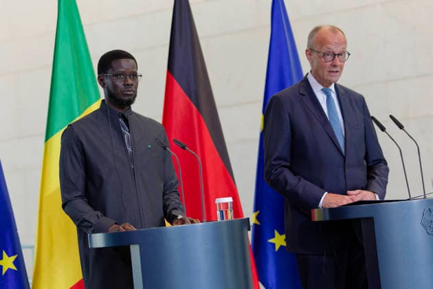 News Bilder des Tages Präsident Senegals beim Bundeskanzler 2026-06-23 Deutschland, Berlin Statements zum Besuch des Präsidenten Senegals, Bassirou Diomae Faye, bei Bundeskanzler Friedrich Merz (CDU). *** President of Senegal Meets with the Federal Chancellor June 23, 2026, Berlin, Germany Statements on the visit of the President of Senegal, Bassirou Diomae Faye, to Federal Chancellor Friedrich Merz (CDU),detected_source_language