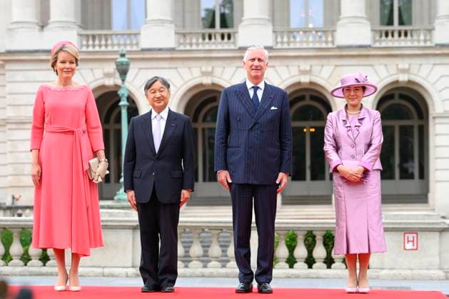 State Visit of the Emperor and the Empress of Japan to Belgium BRUSSELS, BELGIUM - JUNE 23 : King Philippe - Filip of Belgium, Queen Mathilde of Belgium; Emperor Naruhito of Japan and Empress Masako of Japan pictured during the Official Welcome Ceremony at the Place des Palais Paleizenplein during the state visit of the Emperor and Empress of Japan to Belgium, on June 23, 2026 in Brussels, Belgium, 23 06 2026 Brussels Belgium  Copyright: xPhilipxReynaersx