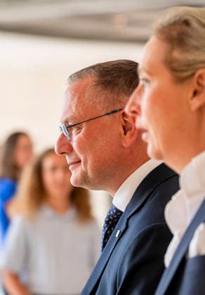 Alice Weidel + Tino Chrupalla EUR, Deutschland, Berlin, 23.06.2026: Pressestatement von Alice Weidel Co-Vorsitzende der AfD Bundestagsfraktion und Tino Chrupalla Co-Vorsitzender der AfD Bundestagsfraktion. *** Alice Weidel, Tino Chrupalla, EUR, Germany, Berlin, June 23, 2026 Press statement by Alice Weidel, Co-Chair of the AfD parliamentary group in the Bundestag, and Tino Chrupalla, Co-Chair of the AfD parliamentary group in the Bundestag,detected_source_language