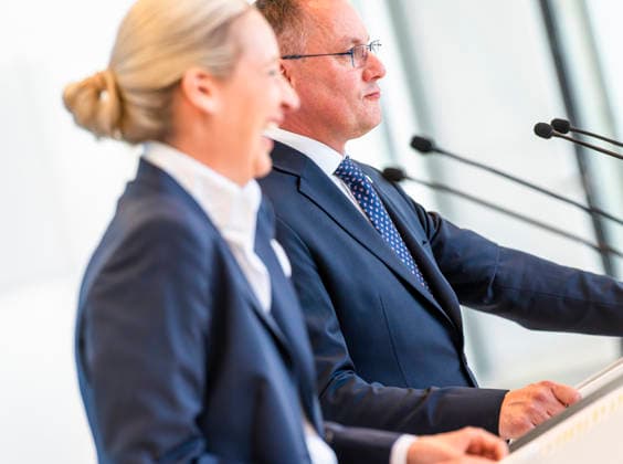 Alice Weidel + Tino Chrupalla EUR, Deutschland, Berlin, 23.06.2026: Pressestatement von Alice Weidel Co-Vorsitzende der AfD Bundestagsfraktion und Tino Chrupalla Co-Vorsitzender der AfD Bundestagsfraktion. *** Alice Weidel, Tino Chrupalla, EUR, Germany, Berlin, June 23, 2026 Press statement by Alice Weidel, Co-Chair of the AfD parliamentary group in the Bundestag, and Tino Chrupalla, Co-Chair of the AfD parliamentary group in the Bundestag,detected_source_language