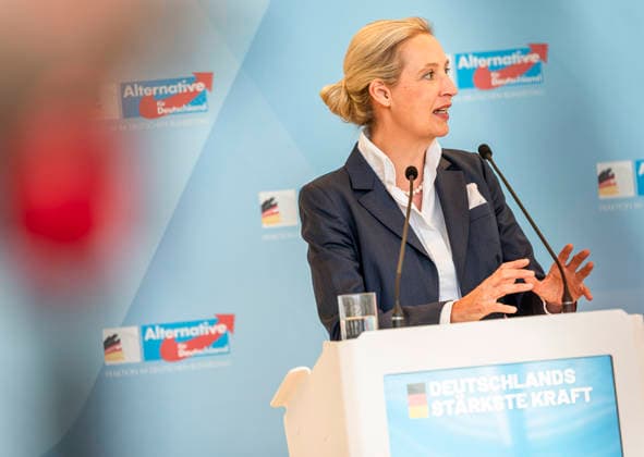 Alice Weidel EUR, Deutschland, Berlin, 23.06.2026: Pressestatement von Alice Weidel Co-Vorsitzende der AfD Bundestagsfraktion . *** Alice Weidel, EUR, Germany, Berlin, June 23, 2026 Press statement by Alice Weidel, Co-Chair of the AfD parliamentary group in the Bundestag,detected_source_language