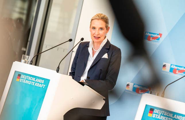 Alice Weidel EUR, Deutschland, Berlin, 23.06.2026: Pressestatement von Alice Weidel Co-Vorsitzende der AfD Bundestagsfraktion . *** Alice Weidel, EUR, Germany, Berlin, June 23, 2026 Press statement by Alice Weidel, Co-Chair of the AfD parliamentary group in the Bundestag,detected_source_language