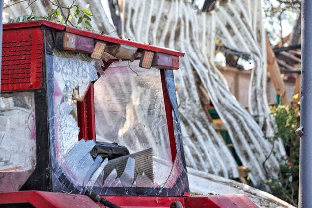 RECORD DATE NOT STATED Agricultural machinery damaged by a Russian missile strike is seen on the grounds of an agricultural enterprise in Odesa region, Ukraine, on June 21, 2026. Late on June 21, Russian forces launched an Iskander ballistic missile strike on a civilian agricultural enterprise, completely destroying a warehouse building and damaging the facade of a two-story building and agricultural machinery. One person was killed and three others were injured and hospitalized (Photo by Nina Liashonok Ukrinform) Agricultural enterprise hit by Russian strike in Odesa region  Copyright: xNinaxLiashonokx