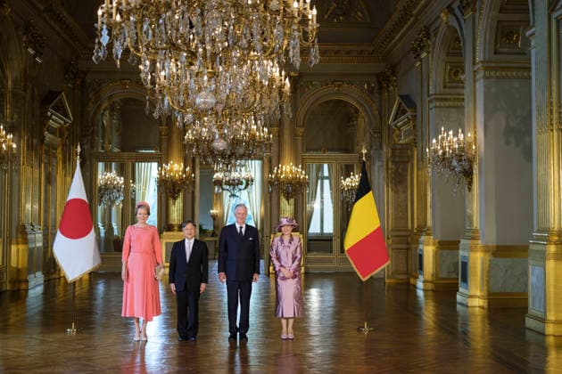 Imperial Couple Visit To Belgium - Day 3 Emperor Naruhito and Empress Masako of Japan visit the Palace of Laeken during a state visit in Brussels, Belgium on June 23, 2026, as part of the 160th anniversary of diplomatic relations between Japan and Belgium, where they are welcomed by Queen Mathilde and King Philippe. Photo by Monasse T ANDBZ ABACAPRESS.COM  Copyright: xMonassexThierry ANDBZ ABACAx