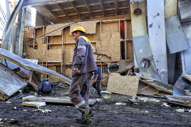RECORD DATE NOT STATED The aftermath of a Russian missile strike on an agricultural enterprise in Odesa region, Ukraine, on June 21, 2026. Late on June 21, Russian forces launched an Iskander ballistic missile strike on a civilian agricultural enterprise, completely destroying a warehouse building and damaging the facade of a two-story building and agricultural machinery. One person was killed and three others were injured and hospitalized (Photo by Nina Liashonok Ukrinform) Agricultural enterprise hit by Russian strike in Odesa region  Copyright: xNinaxLiashonokx