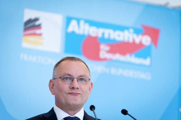 AfD, Tino Chrupalla Bundestag, Bundestagsfraktion, AfD, Pressestatement, Vorsitzender, Bundessprecher, Tino Chrupalla Berlin Berlin GER *** AfD, Tino Chrupalla, Bundestag, Bundestag parliamentary group, AfD, press statement, chairman, federal spokesperson, Tino Chrupalla, Berlin, Berlin, GER,detected_source_language