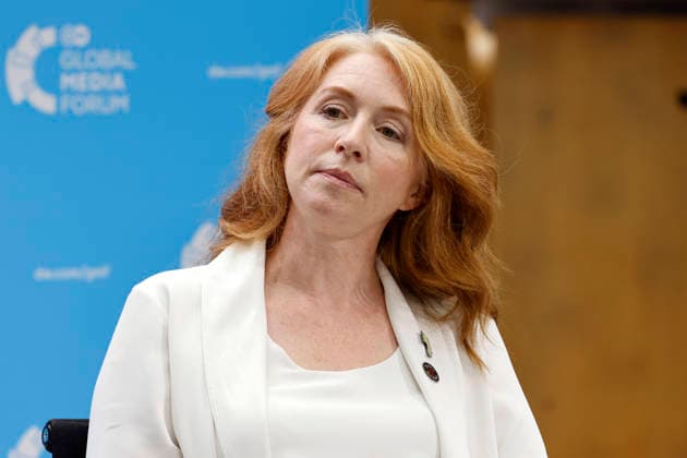 Journalistin Jodie Ginsberg, Geschäftsführerin des Komitees zum Schutz von Journalisten (CPJ), beim Deutsche Welle Global Media Forum 2026 unter dem Motto Journalism out loud im ehemaligen Plenarsaal des Bundestages im World Conference Center Bonn. Die Deutsche Welle ist der Auslandsrundfunk der Bundesrepublik Deutschland. Bonn, 23.06.2026 NRW Deutschland *** Journalist Jodie Ginsberg, Executive Director of the Committee to Protect Journalists (CPJ), at the Deutsche Welle Global Media Forum 2026, themed Journalism out loud, in the former plenary hall of the Bundestag at the World Conference Center Bonn. Deutsche Welle is the international broadcaster of the Federal Republic of Germany, Bonn, June 23, 2026, North Rhine-Westphalia, Germ Copyright: xChristophxHardtx