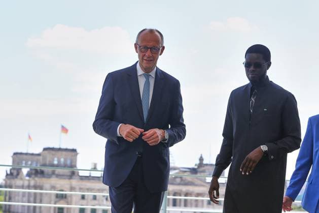 Berlin, Deutschland, 23.06.2026: Bundeskanzleramt: Empfang des Präsidenten Senegals: Bundeskanzler Friedrich Merz (CDU) und Bassirou Diomaye Faye *** Berlin, Germany, June 23, 2026; Federal Chancellery Copyright: xdtsxNachrichtenagenturx dts_124561