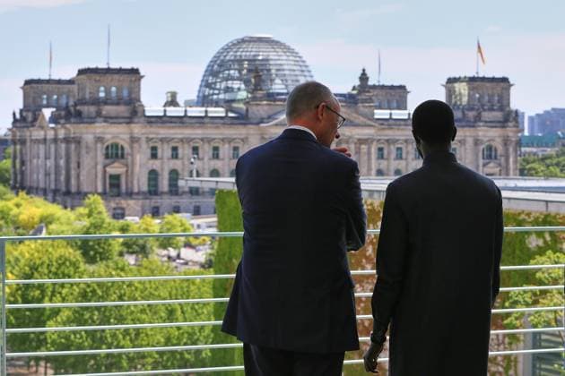 Berlin, Deutschland, 23.06.2026: Bundeskanzleramt: Empfang des Präsidenten Senegals: Bundeskanzler Friedrich Merz (CDU) und Bassirou Diomaye Faye *** Berlin, Germany, June 23, 2026; Federal Chancellery Copyright: xdtsxNachrichtenagenturx dts_124580