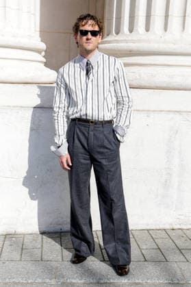 Lewis Pullman arrives at the second Saint Laurent Ready-to-Wear Men’s Spring Summer 2027 fashion show during Paris Fashion Week at the Bourse de Commerce Pinault Collection in Paris, France, on June 23, 2026. Olivier Borde, Bestimage. Celebrities await the Saint Laurent Men’s Spring Summer 2027 show as part of Paris Fashion Week on June 23, 2026, in Paris, France. Paris, France,detected_source_language  Copyright: xOLIVIERxBORDEx xBESTIMAGExOLIVIERxBORDEx xBESTIMAGEx