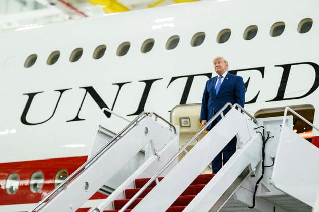 June 23, 2026, Clinton, Md, United States of America: U.S. President Donald Trump tours the former Qatari Royal Family Boeing 747-8 airliner, now refurbished as Air Force One at the Presidential Airlift Group hangar at Joint Base Andrews, June 19, 2026 in Clinton, Maryland. The aircraft was gifted to President Donald Trump by the House of Thani is officially U.S Air Force VC-25B Bridge aircraft replacing Air Force One after final testing. Clinton United States of America - ZUMAp138 20260623_zaa_p138_002 Copyright: xDanielxTorok WhitexHousex