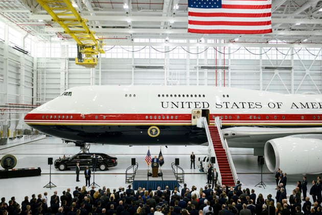 June 23, 2026, Clinton, Md, United States of America: U.S. President Donald Trump remarks after touring the former Qatari Royal Family Boeing 747-8 airliner, now refurbished as Air Force One at the Presidential Airlift Group hangar at Joint Base Andrews, June 19, 2026 in Clinton, Maryland. The aircraft was gifted to President Donald Trump by the House of Thani is officially U.S Air Force VC-25B Bridge aircraft replacing Air Force One after final testing. Clinton United States of America - ZUMAp138 20260623_zaa_p138_009 Copyright: xDanielxTorok WhitexHousex
