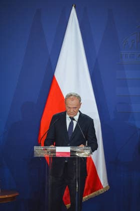Visegrad Group (V4) summit in Hungary GODOLLO, HUNGARY - JUNE 23: Polish Prime Minister Donald Tusk attends Visegrad Group (V4) summit at the Royal Palace of Godollo in Godollo, Hungary, on 23 June 2026. The leaders discussed regional cooperation, European affairs, security, energy policy and current geopolitical challenges during the first V4 prime ministers’ summit in several years. Robert Nemeti Anadolu Godollo Hungary. Editorial use only. Please get in touch for any other usage.  Copyright: x2026xAnadoluxRobertxNemetix