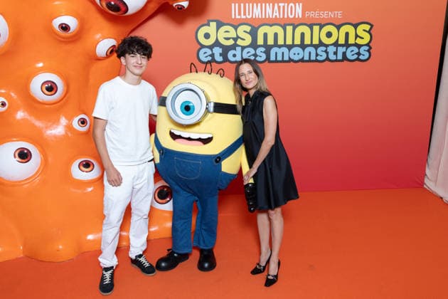 Minions And Monsters Paris Film Premiere NB Camille Cottin and her son Leon Mahon de Monaghan attends Minions And Monsters Des Minions et des Monstres Paris Film Premiere at Le Grand REX on June 23, 2026 in Paris, France. Photo by Nasser Berzane ABACAPRESS.COM Paris France  Copyright: xBerzanexNasser ABACAx