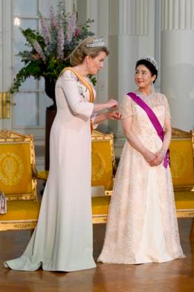 State Visit of the Emperor and the Empress of Japan to Belgium BRUSSELS, BELGIUM - JUNE 23 : Queen Mathilde of Belgium and the Empress Masako Owada of Japan pictured during the State Banquet at Laeken Castle during the State Visit of the Emperor and Empress of Japan to Belgium, on June 23, 2026 in Brussels, Belgium, 23 06 2026 Brussels Belgium  Copyright: xPhilipxReynaersx