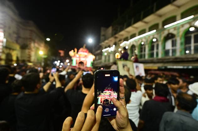 June 24, 2026, Prayagraj, Uttar Pradesh, India: Prayagraj: Muslims take part in a Tajiya procession during ongoing Muharram month, in Prayagraj on Wednesday, June 24, 2026. Prayagraj India - ZUMAv115 20260624_zap_v115_006 Copyright: xPrabhatxKumarxVermax