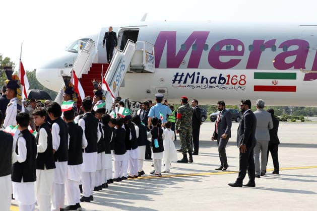 Iran s President Masoud Pezeshkian (Top left) and Foreign Minister Abbas Araghchi upon their arrival at the Nur Khan Air Base in Rawalpindi. Iranian Foreign Minister Abbas Araghchi arrived in Islamabad, Pakistan, on Tuesday, June 23, 2026. A high-level Iranian delegation, including President Pezeshkian and Foreign Minister Abbas Araghchi, is visiting Pakistan. The Iranian president praised the progress of negotiations with the United States following the signing of a memorandum of understanding in Switzerland.  PAK20260623017 IranianxPresidentialxPressxOffic