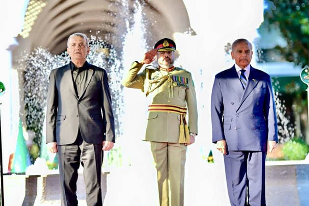 June 23, 2026, Peshawar, Peshawar, Pakistan: Iranian President Masoud Pezeshkian Reviews Honor Guard During Welcome Ceremony in Islamabad..Islamabad, Pakistan, June 23, 2026: Masoud Pezeshkian reviews an honor guard during an official welcome ceremony in Islamabad on June 23, 2026. Pezeshkian is in Pakistan to participate in ongoing diplomatic discussions and U.S.-Iran peace talks hosted by Pakistan. The visit underscores efforts to promote regional dialogue, diplomatic engagement, and international cooperation. Peshawar Pakistan  - ZUMAa217 20260623_znp_a217_043 Copyright: xHussainxAlix