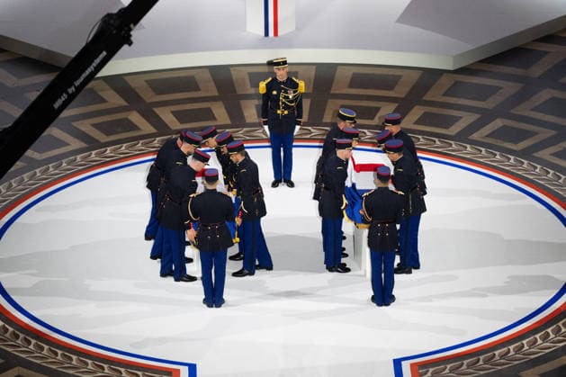 President Emmanuel Macron and his wife Brigitte Macron at the induction ceremony for Marc Bloch and Simonne Vidal at the Panthéon in Paris on June 23, 2026. Jeanne Accorsini, Pool Bestimage. The two flag-draped cenotaphs of the late historian and Resistance fighter Marc Bloch and his wife Simonne Bloch during the Pantheon induction ceremony for the late historian and French Resistance member Marc Bloch and his wife, Simonne Bloch, at the Pantheon in Paris, France, June 23, 2026 ACCORSINIJEANNE BLOCH 0021 Credit Jeanne Accorsini SIPA 2606240121 Paris France,detected_source_language  Copyright: xJeannexAccorsinix xPoolx xBestimagexJeannexAccorsinix xPoolx xBestimagex