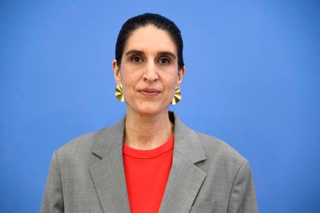 ABB BPK- Rima Hanano, Co-Geschäftsführerin von CLAIM bei der Veroeffentlichung des Berichts Vorstellung des zivilgesellschaftlichen Lagebildes antimuslimischer Rassismus und Fallzahlen 2025 auf der BPK Bundespressekonferenz am 24.06.2026 in Berlin Berlin Deutschland *** ABB BPK Rima Hanano, Co-Executive Director of CLAIM, at the release of the report Overview of Anti-Muslim Racism in Civil Society and Case Statistics for 2025 at the BPK Federal Press Conference on June 24, 2026, in Berlin, Germany,detected_source_language