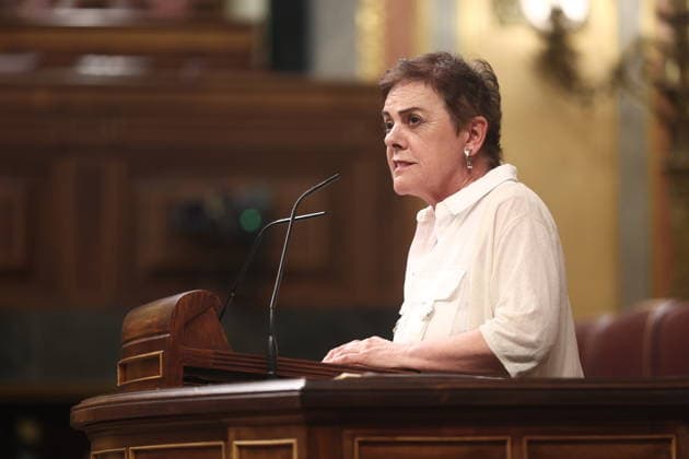 Sánchez and Feijóo Clash in Congress Amid a Full-Blown Crisis Over Corruption and Calls for Elections EH Bildu spokesperson Mertxe Aizpurua speaks during a plenary session in the Congress of Deputies on June 24, 2026, in Madrid, Spain. The Prime Minister appears before the Lower House to report on the political situation following developments in the investigations involving his wife, the Leire case, and former Prime Minister Zapatero, as well as the Supreme Court’s conviction of former Minister Ábalos, his advisor, Koldo, and businessman Víctor de Aldama. JUNE 24, 2026, Madrid, Spain,detected_source_language  Copyright: xEduardoxParrax 7618939