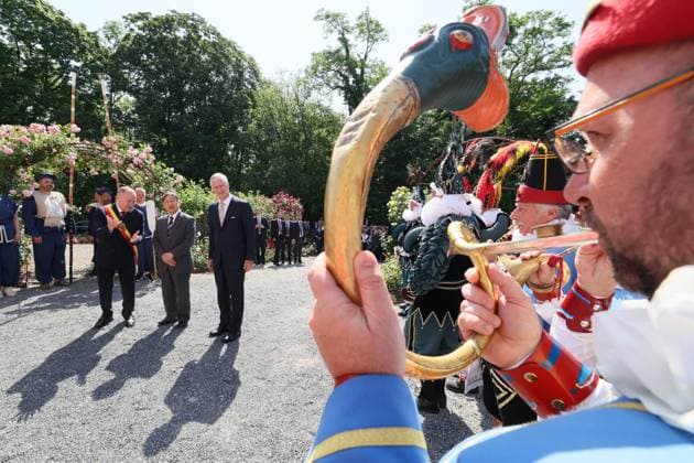 Japanese Emperor Naruhito and King Philippe - Filip of Belgium pictured during a visit to the Castle of Namur, during the official state visit of the Japanese Emperor and Empress to Belgium on Wednesday 24 June 2026. The Emperor and Empress of Japan visit Belgium from June 20-25.  BENOITxDOPPAGNE 179096579