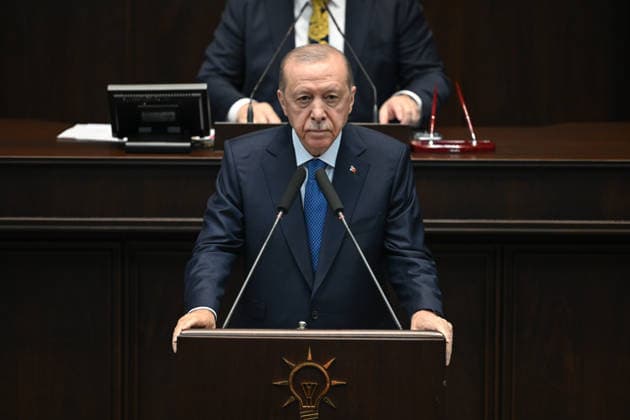 AK Party Group Meeting in Ankara ANKARA, TURKIYE - JUNE 24: Turkish President and Chairman of the Justice and Development (AK) Party Recep Tayyip Erdogan makes a speech during the his party s parliamentary group meeting at the Grand National Assembly of Turkiye (GNAT) in Ankara, Turkiye, on June 24, 2026. Abdullah Guclu Anadolu Ankara Turkey. Editorial use only. Please get in touch for any other usage.  Copyright: x2026xAnadoluxAbdullahxGuclux