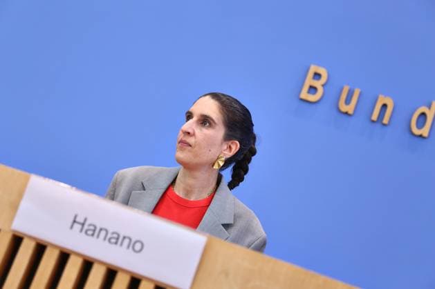 Berlin, Deutschland, 24.06.2026: Bundespressekonferenz: Vorstellung des zivilgesellschaftlichen Lagebildes antimuslimischer Rassismus und Fallzahlen 2025: Rima Hanano, Co-Geschäftsführerin von CLAIM *** Berlin, Germany, June 24, 2026 Federal Press Conference Copyright: xdtsxNachrichtenagenturx dts_124733