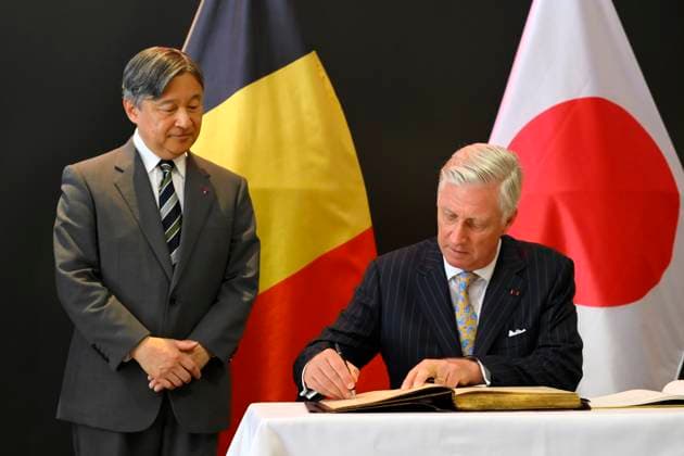 State Visit of the Emperor and the Empress of Japan to Belgium NAMUR, BELGIUM - JUNE 24 : King Philippe - Filip of Belgium and Emperor Naruhito of Japan pictured at the Castle of Namur (Signature of the Golden Book) during the state visit of the Emperor and Empress of Japan to Belgium, on June 24, 2026 in Namur, Belgium, 24 06 2026 Namur Belgium  Copyright: xPhilipxReynaersx