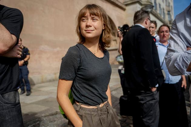 The Swedish climate activist Greta Thunberg in Copenhagen City Court The Swedish climate activist Greta Thunberg in Copenhagen City Court on Wednesday, June 24, 2026. She is accused of having, along with five others, unlawfully gained access to a room at the University of Copenhagen in September 2024. She was arrested the same day in connection with the pro-Palestinian movement Students Against the Occupation briefly occupying the museum building at the university. A fine is being sought for the defendants. (Photo: Mads Claus Rasmussen Ritzau Scanpix) , Copenhagen Denmark *** Swedish climate activist Greta Thunberg at the Copenhagen City Court Swedish climate activist Greta Thunberg at the Copenhagen City Court on Wednesday, June 24, 2026  Copyright: RitzauxScanpix MadsxClausxRasmussenx spdk20260624-115102-L