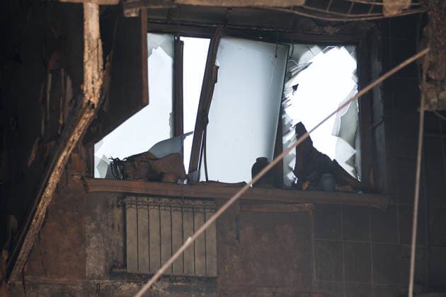 RUSSIA, GORLOVKA - JUNE 24, 2026: An apartment block destroyed in a drone attack. Dmitry Yagodkin TASS  94215167