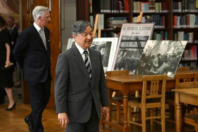 State Visit of the Emperor and the Empress of Japan to Belgium LEUVEN, BELGIUM - JUNE 24 : Emperor Naruhito of Japan and King Philippe - Filip of Belgium pictured during a visit to the East Asian Library at KU Leuven (Catholic University of Leuven) during the state visit of the Emperor and Empress of Japan to Belgium, on June 24, 2026 in Leuven, Belgium, 24 06 2026 Leuven Belgium  Copyright: xBertxVanxDenxBrouckex