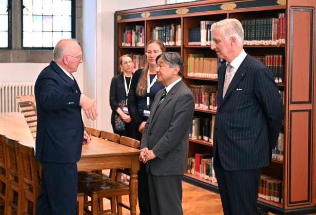 State Visit of the Emperor and the Empress of Japan to Belgium LEUVEN, BELGIUM - JUNE 24 : Emperor Naruhito of Japan and King Philippe - Filip of Belgium pictured during a visit to the East Asian Library at KU Leuven (Catholic University of Leuven) during the state visit of the Emperor and Empress of Japan to Belgium, on June 24, 2026 in Leuven, Belgium, 24 06 2026 Leuven Belgium  Copyright: xBertxVanxDenxBrouckex