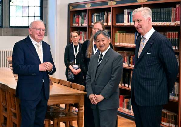 State Visit of the Emperor and the Empress of Japan to Belgium LEUVEN, BELGIUM - JUNE 24 : Emperor Naruhito of Japan and King Philippe - Filip of Belgium pictured during a visit to the East Asian Library at KU Leuven (Catholic University of Leuven) during the state visit of the Emperor and Empress of Japan to Belgium, on June 24, 2026 in Leuven, Belgium, 24 06 2026 Leuven Belgium  Copyright: xBertxVanxDenxBrouckex