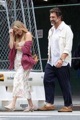 Kate Hudson und Javier Bardem bei den Dreharbeitem zum Kinofilm Hello & Paris in Downtown Manhattan. New York, 23.06.2026 *** Kate Hudson and Javier Bardem on the set of the movie *Hello Paris* in Downtown Manhattan, New York, June 23, 2026 Foto:xJ.xShorex xFuturexImagex hello_6629