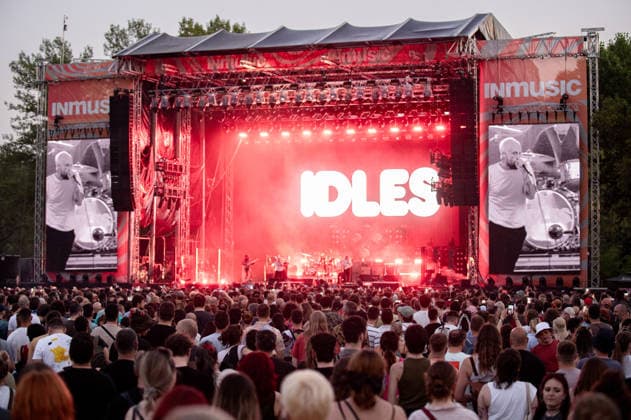 Band IDLES at 18th INmusic Festival Band IDLES performs during the 18th INmusic Festival at Lake Jarun in Zagreb, Croatia, on June 24, 2026.  LukaxAntunac PIXSELL