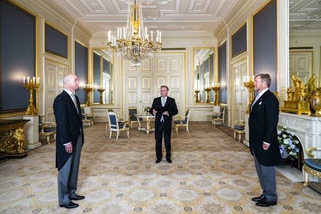 Den Haag, The Netherlands, 2026-06-24 11:45:55 THE HAGUE, 24-06-2026, Noordeinde Palace. King Willem Alexander received Mr. Alexander Bosman at Noordeinde Palace in The Hague on the occasion of his appointment as Advocate General at the Supreme Court of the Netherlands. PHOTO: NLBeeld POOL Frank van Beek Credit: NL Beeld Patrick van Emst  Copyright: xx x