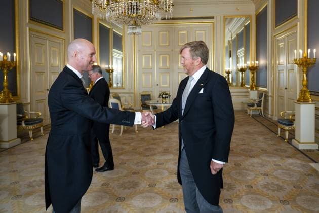 Den Haag, The Netherlands, 2026-06-24 11:45:59 THE HAGUE, 24-06-2026, Noordeinde Palace. King Willem Alexander received Mr. Alexander Bosman at Noordeinde Palace in The Hague on the occasion of his appointment as Advocate General at the Supreme Court of the Netherlands. PHOTO: NLBeeld POOL Frank van Beek Credit: NL Beeld Patrick van Emst  Copyright: xx x